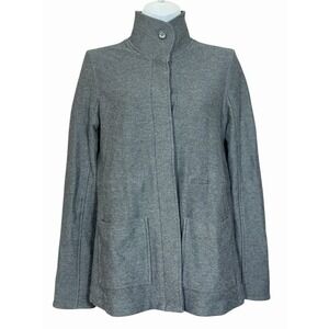 Standard James Perse Women's Small Sweater Jacket Gray Funnel Neck Button‎ Front